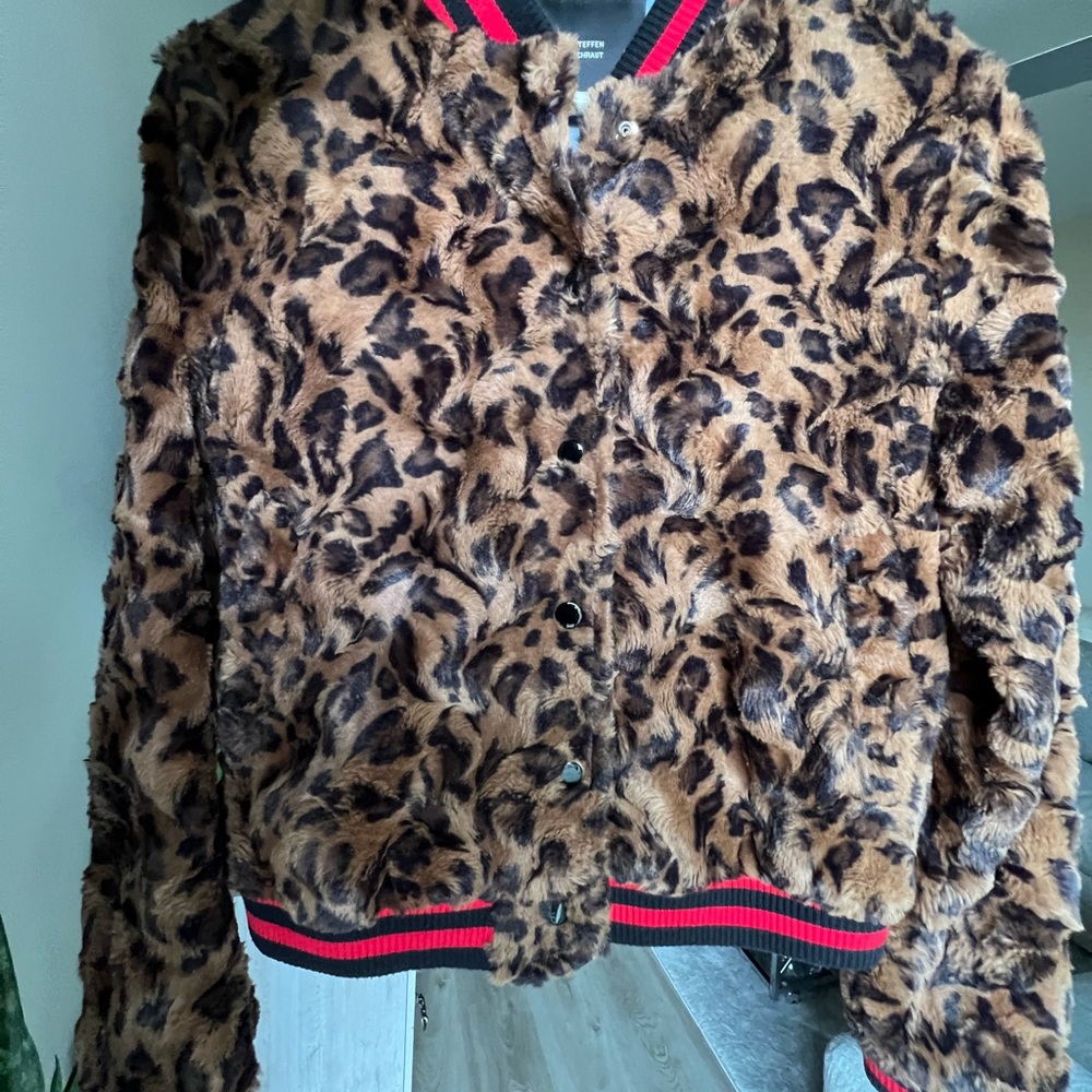 Leopard Print Teddy Jacket